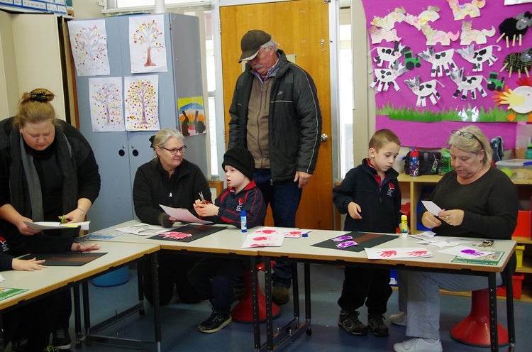 Families attending classroom visits during open days